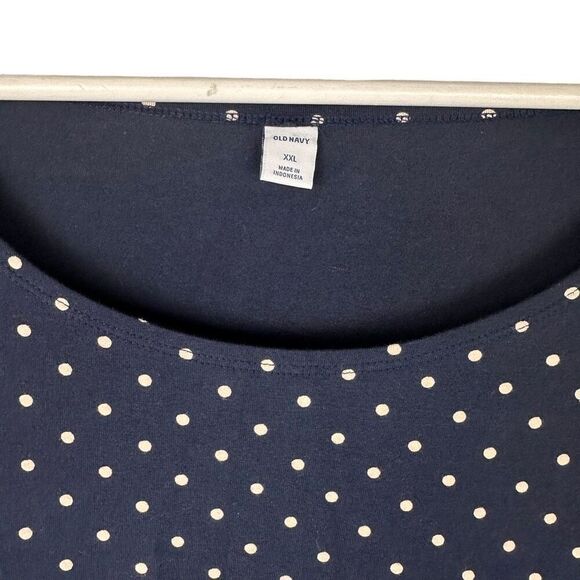 Old Navy XXL Polka Dot Knit dress Navy & Cream NEW - Picture 3 of 6